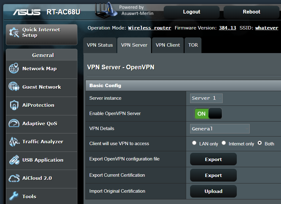 Asus Router Dashboard