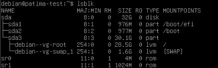 Block devices list of the VM. Cloud-init drive is on the list.