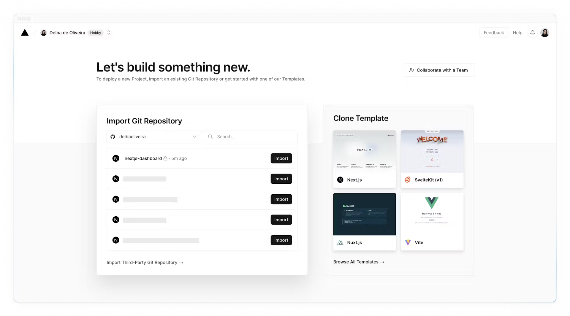 Importing GitHub Repo to Vercel