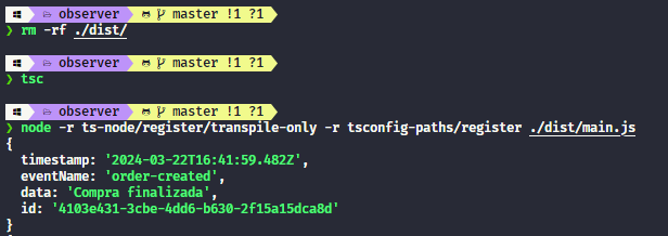 Imagem: Sucesso no teste do nodejs com os modulos carregados
