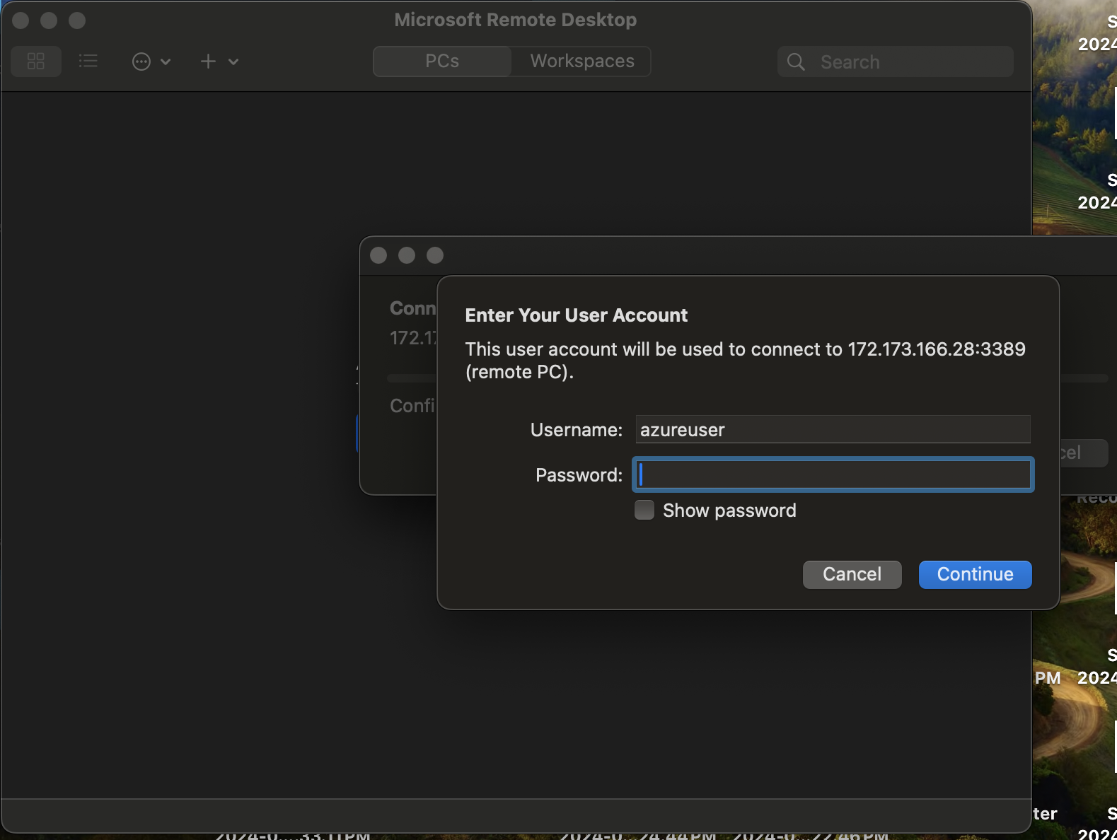 Provide the credentials