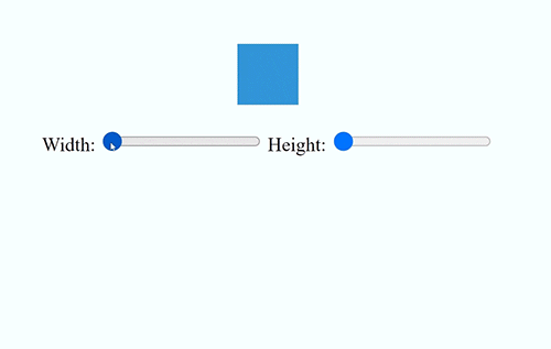 width height slider