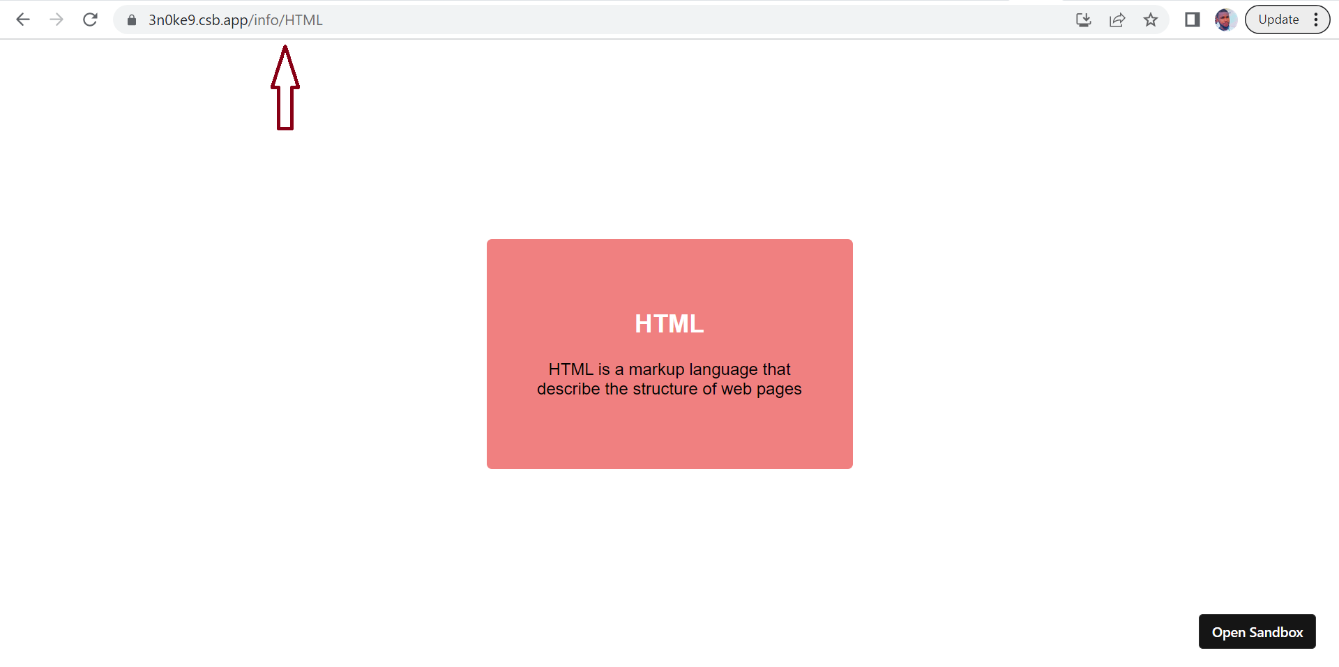 output of navigated route