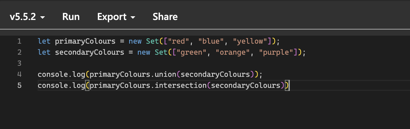 Support for New ECMAScript Set Methods in TypeScript 5.5