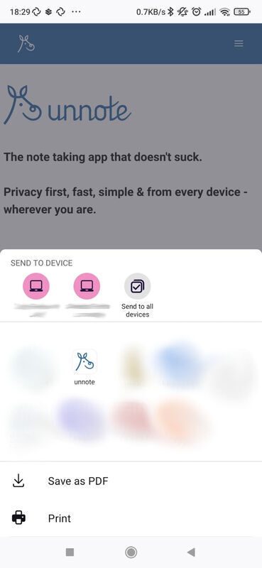 "Share to" on mobile