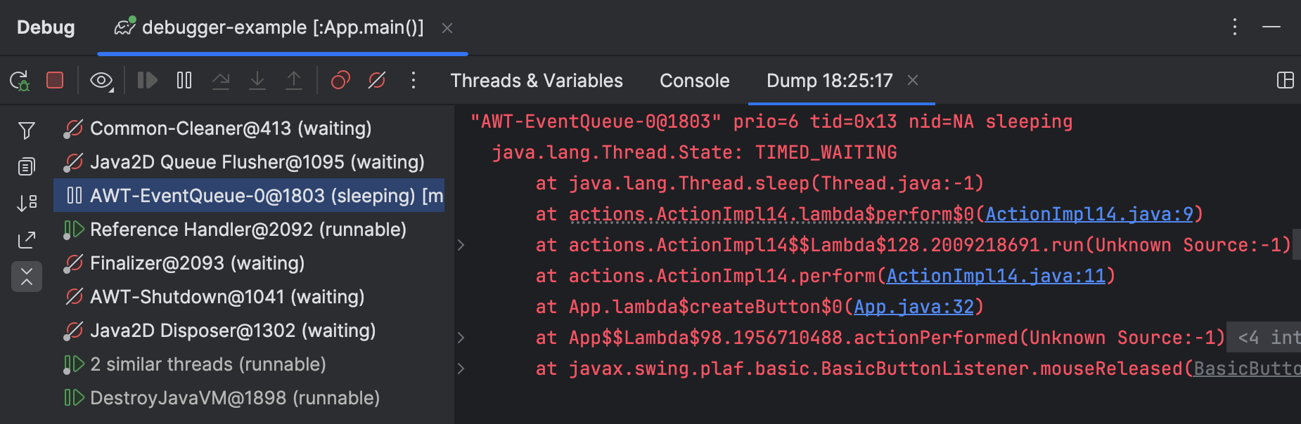 Thread dump viewer in IntelliJ IDEA