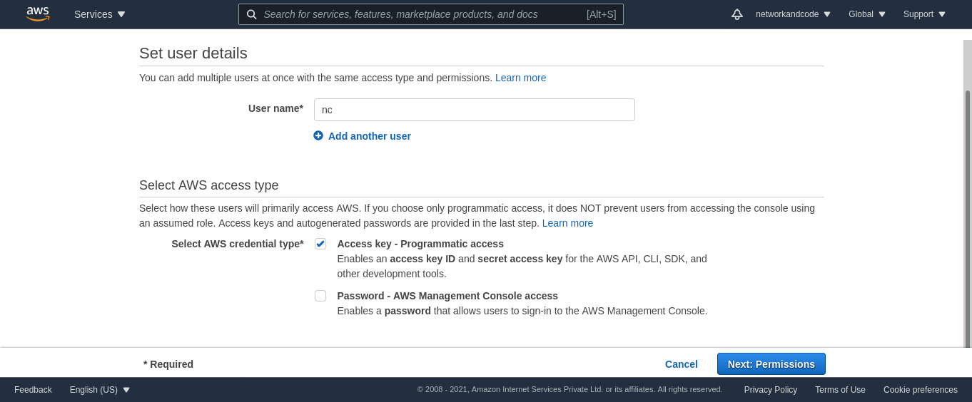 Add IAM User