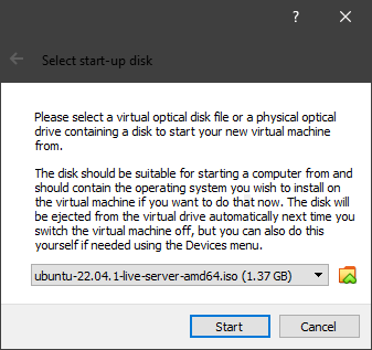 Select start-up disk