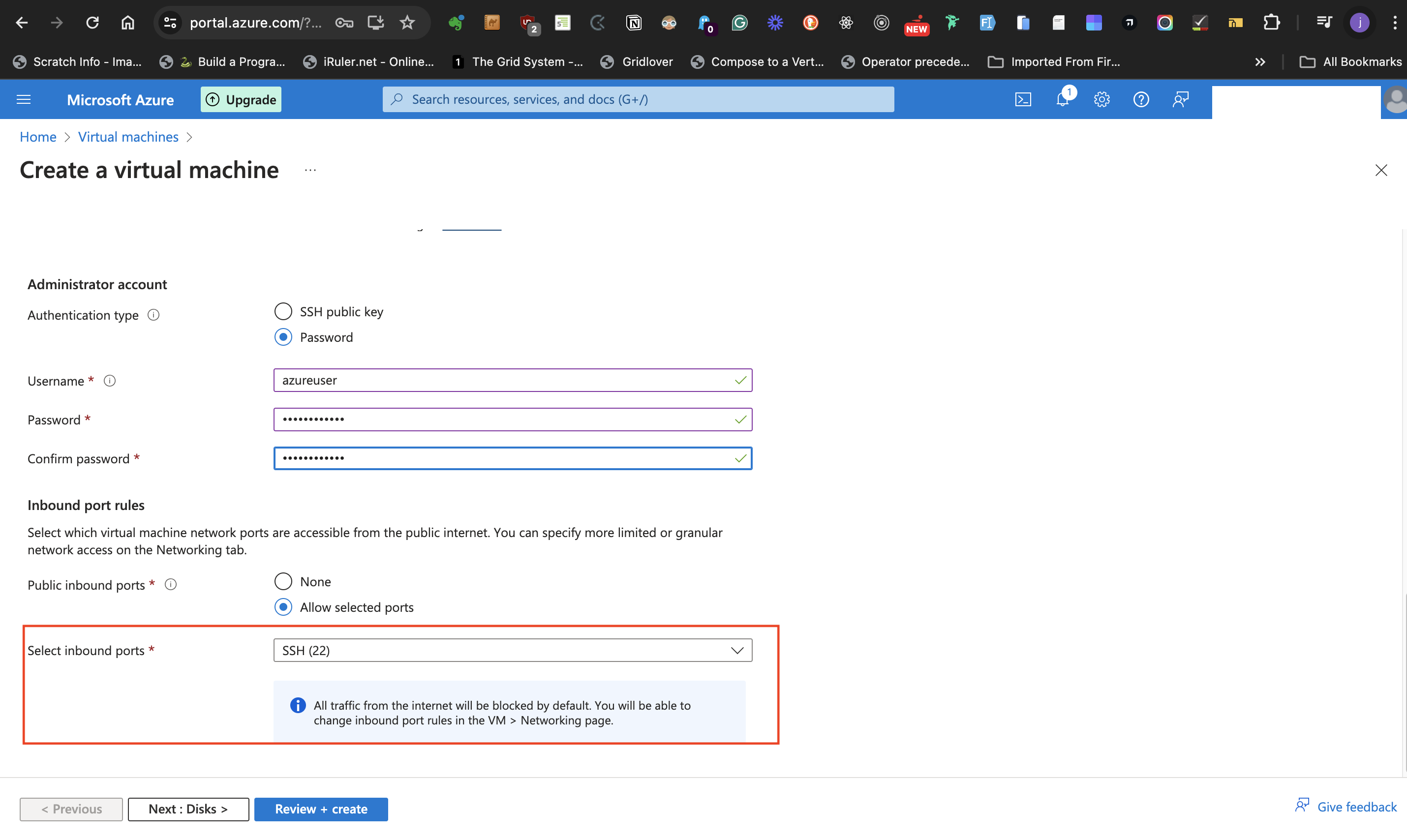 Select inbound ports