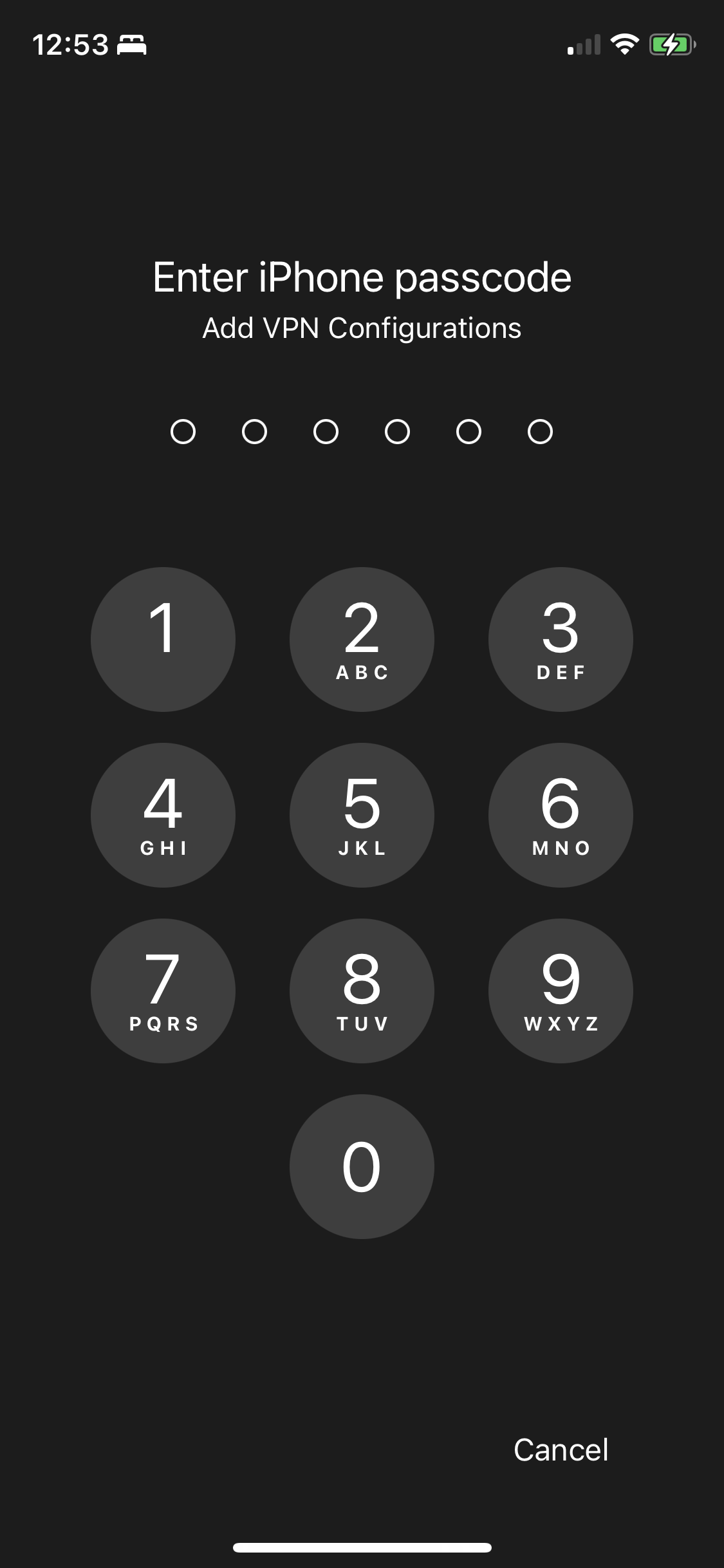 Enter iPhone passcode