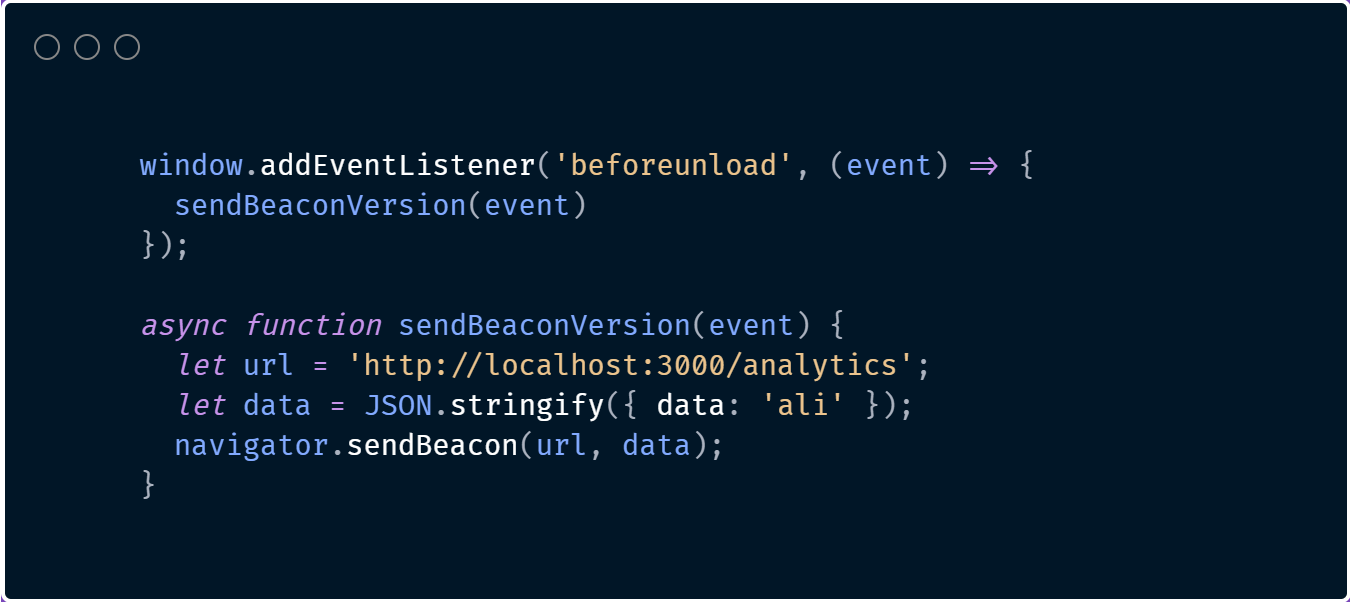 sendBeacon method