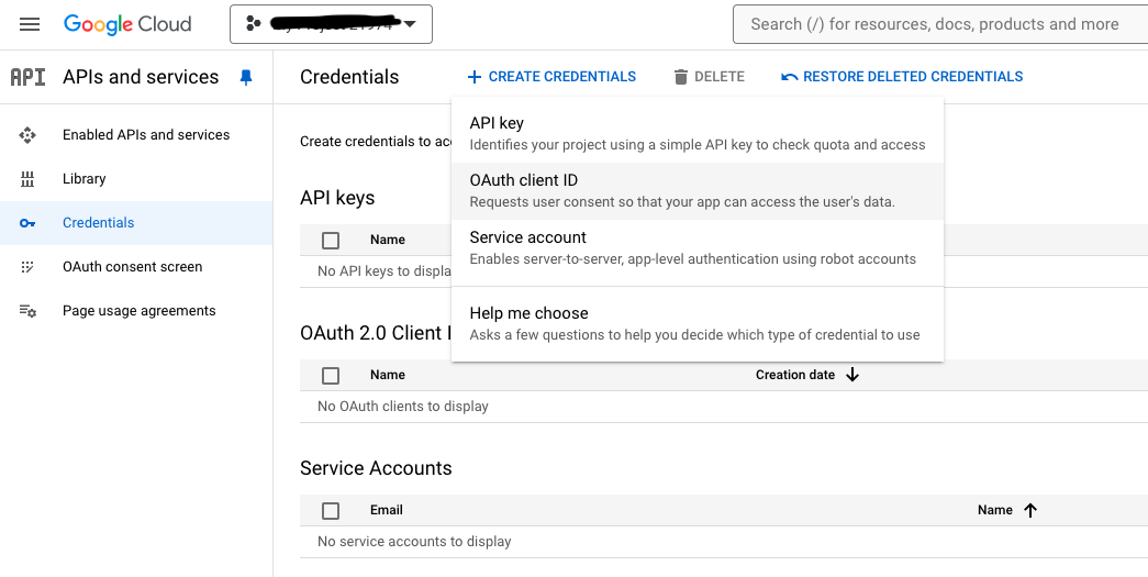 Generate credentials