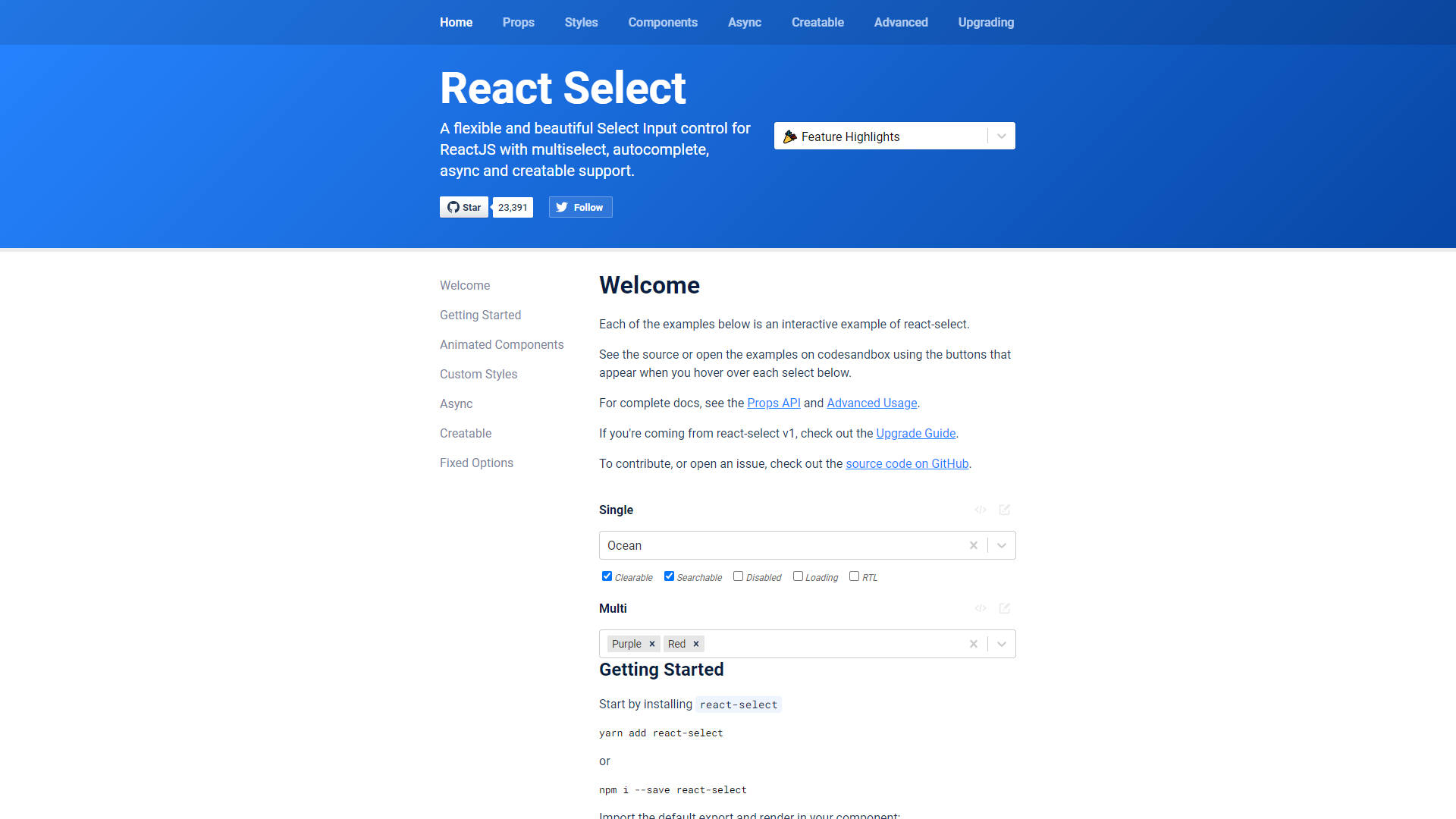 react select