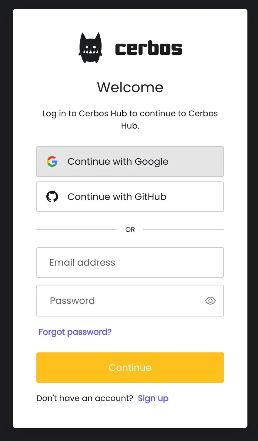 Cerbos Hub Login