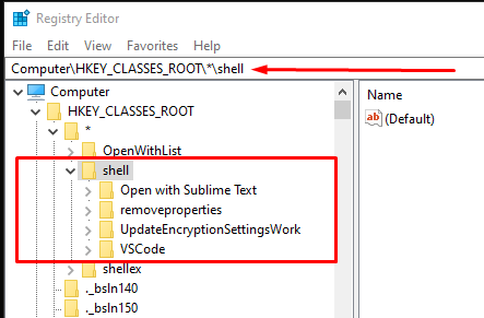 Image highlighting the shell folder