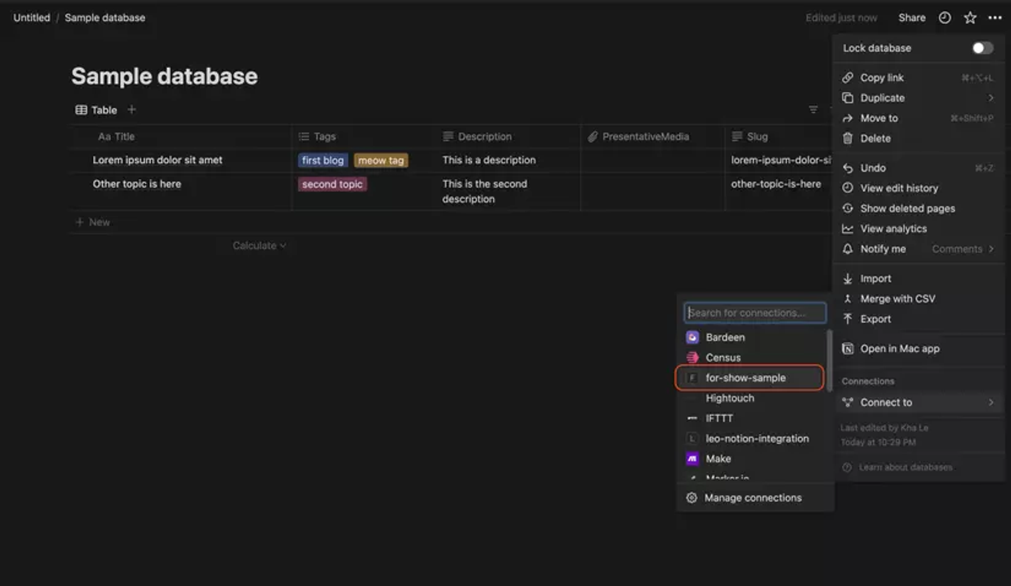allow this integration to access the database.