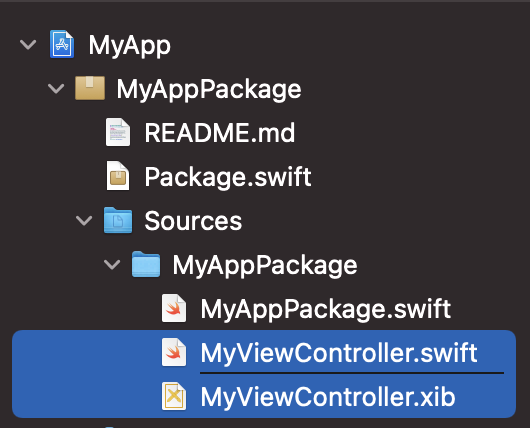 The Xib is located in a Swift Package