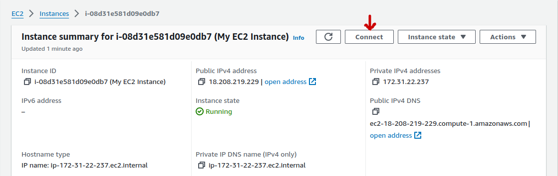 EC2 Instance summary