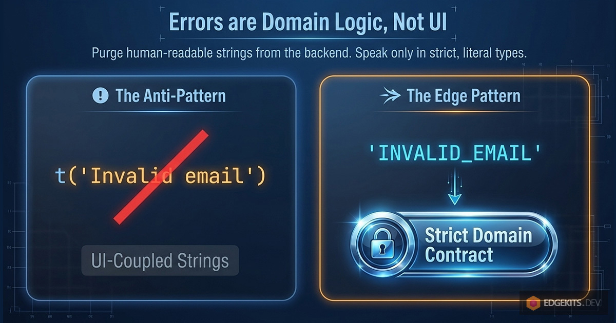 Shift from UI-coupled translations to strict domain error codes