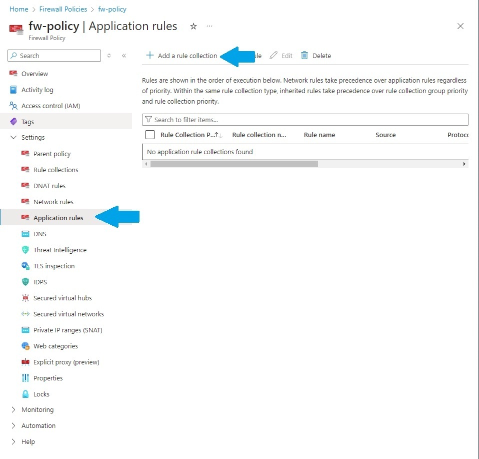 Adding a rule collection