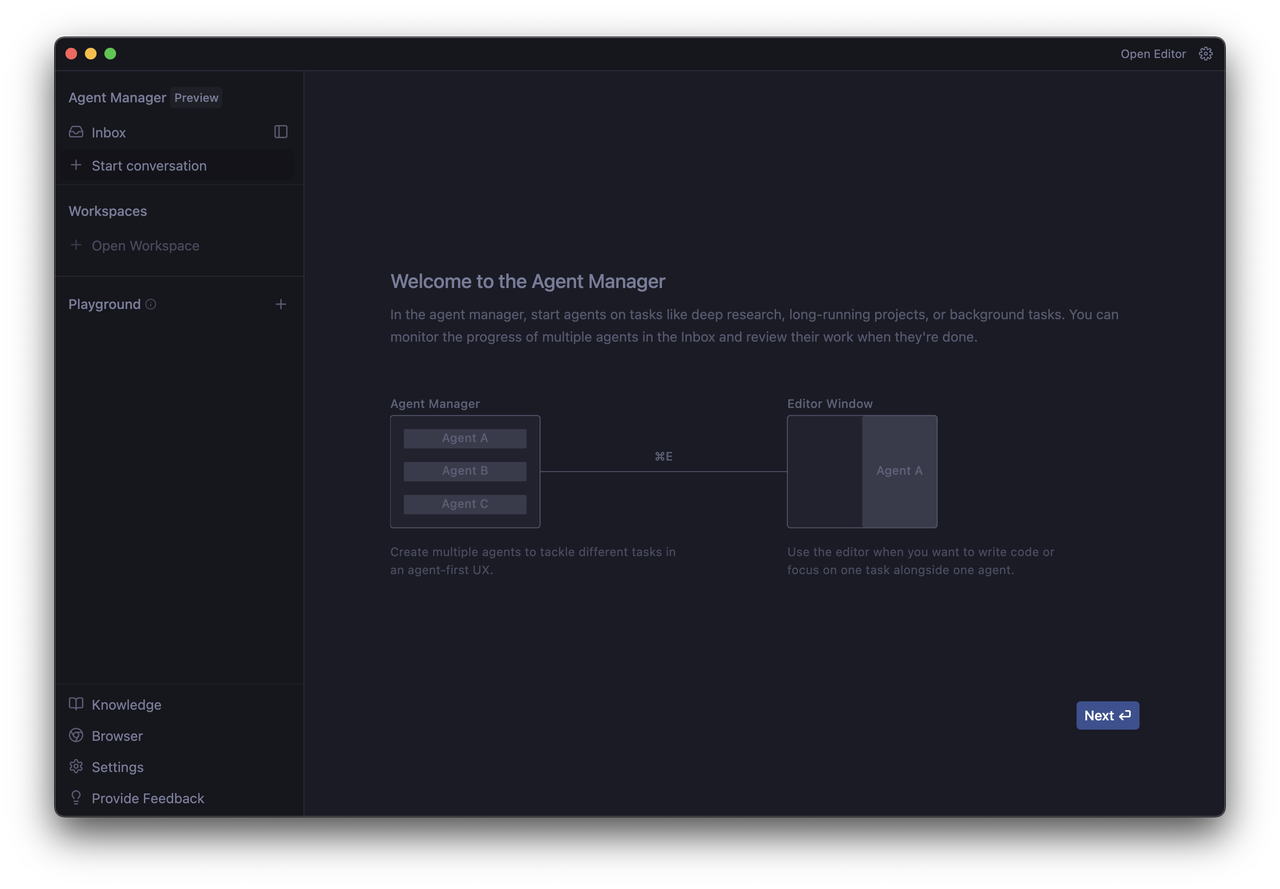 Agent Manager view