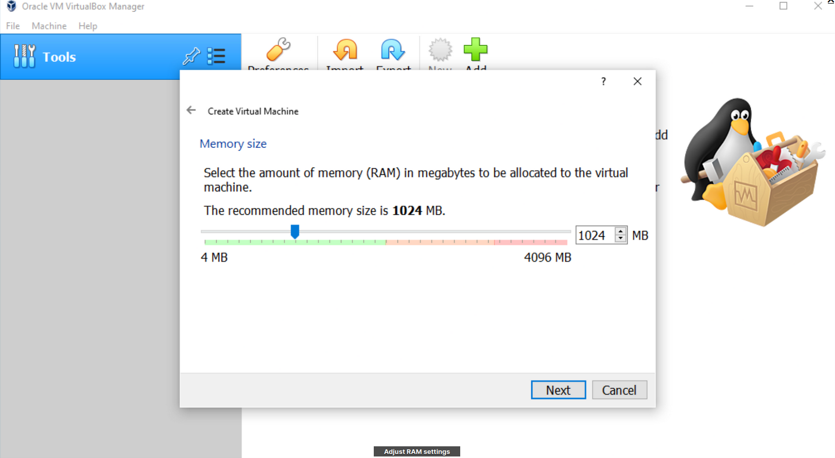 Allocating RAM in VM