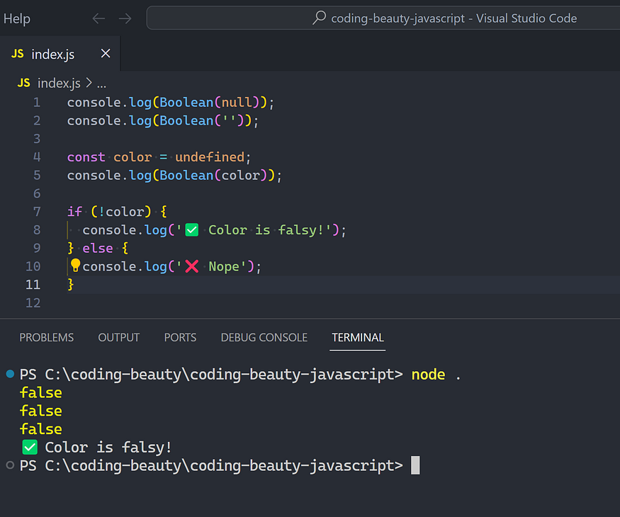 false in a Boolean()