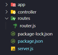 routes folder with router.js