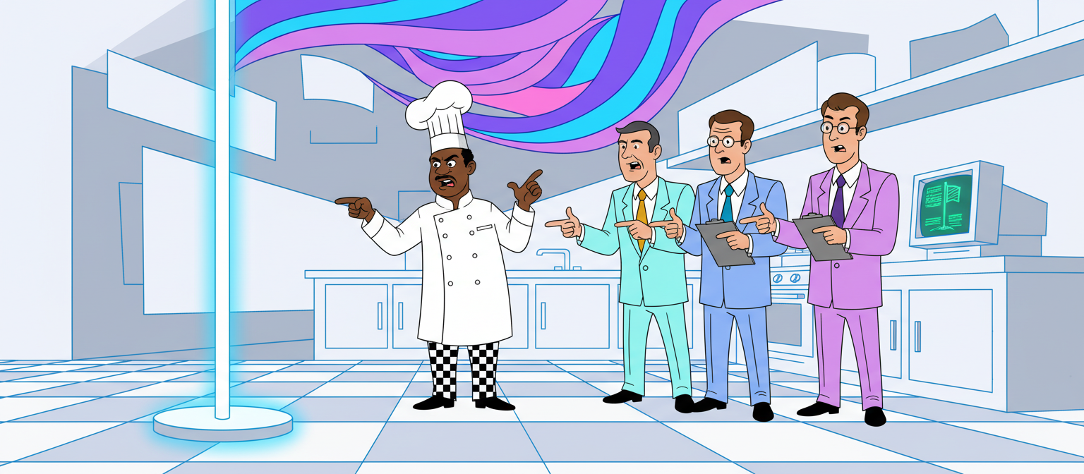 人們在爭論旗桿上的一面旗幟。