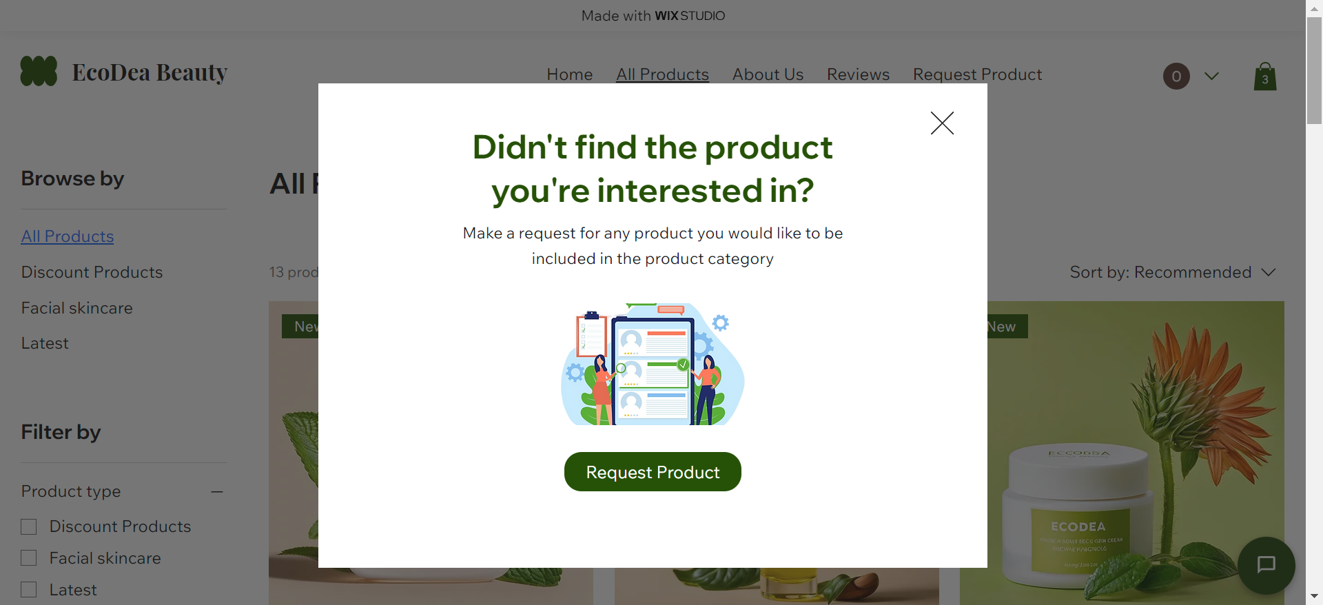 Product request prompt