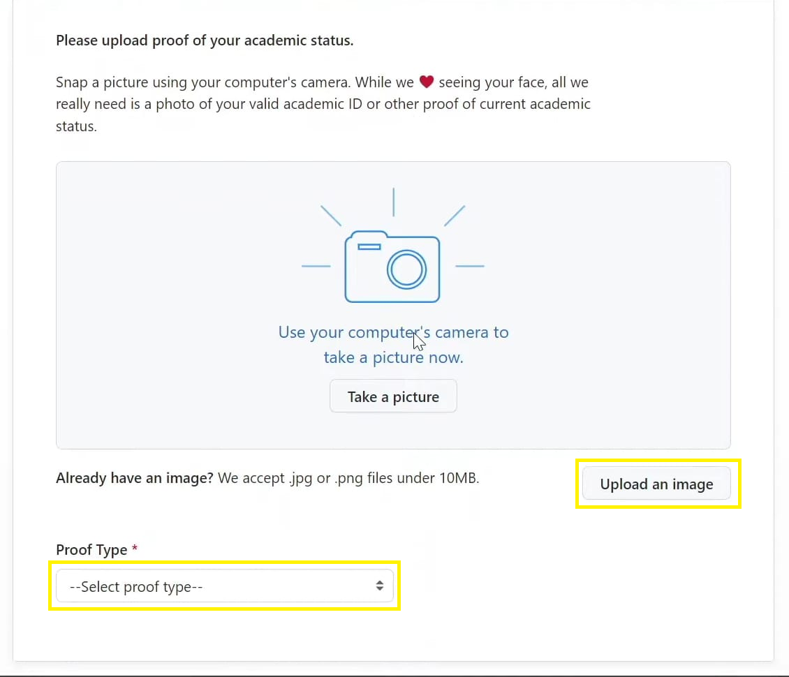 Proof of academic status