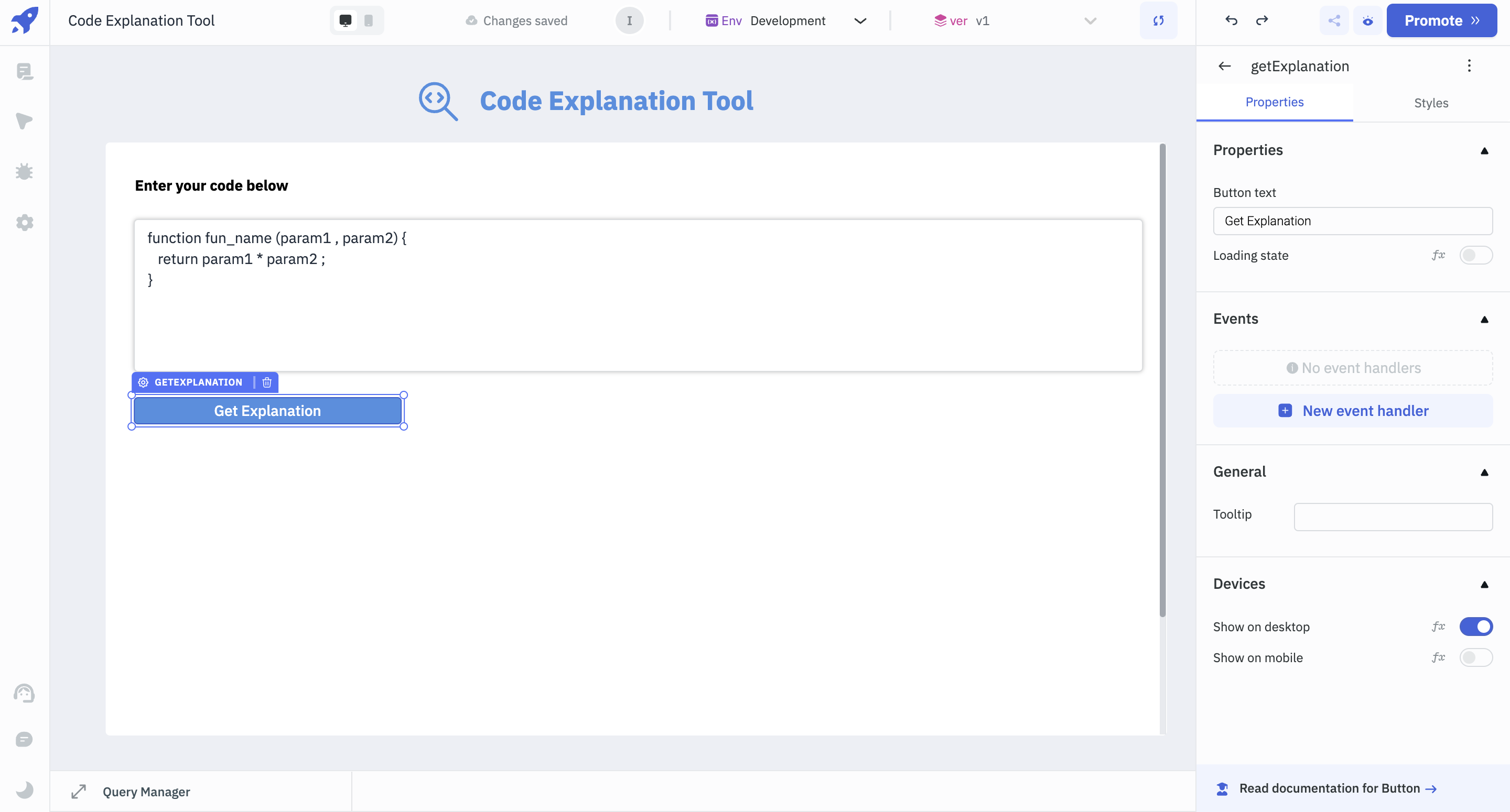 Adding the button component