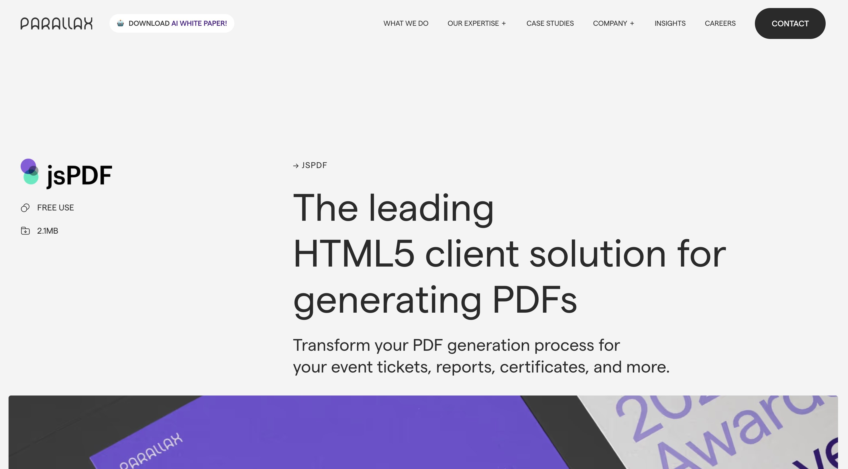 Screenshot of jsPDF