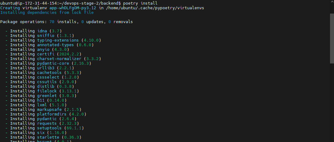 poetry install depedencies