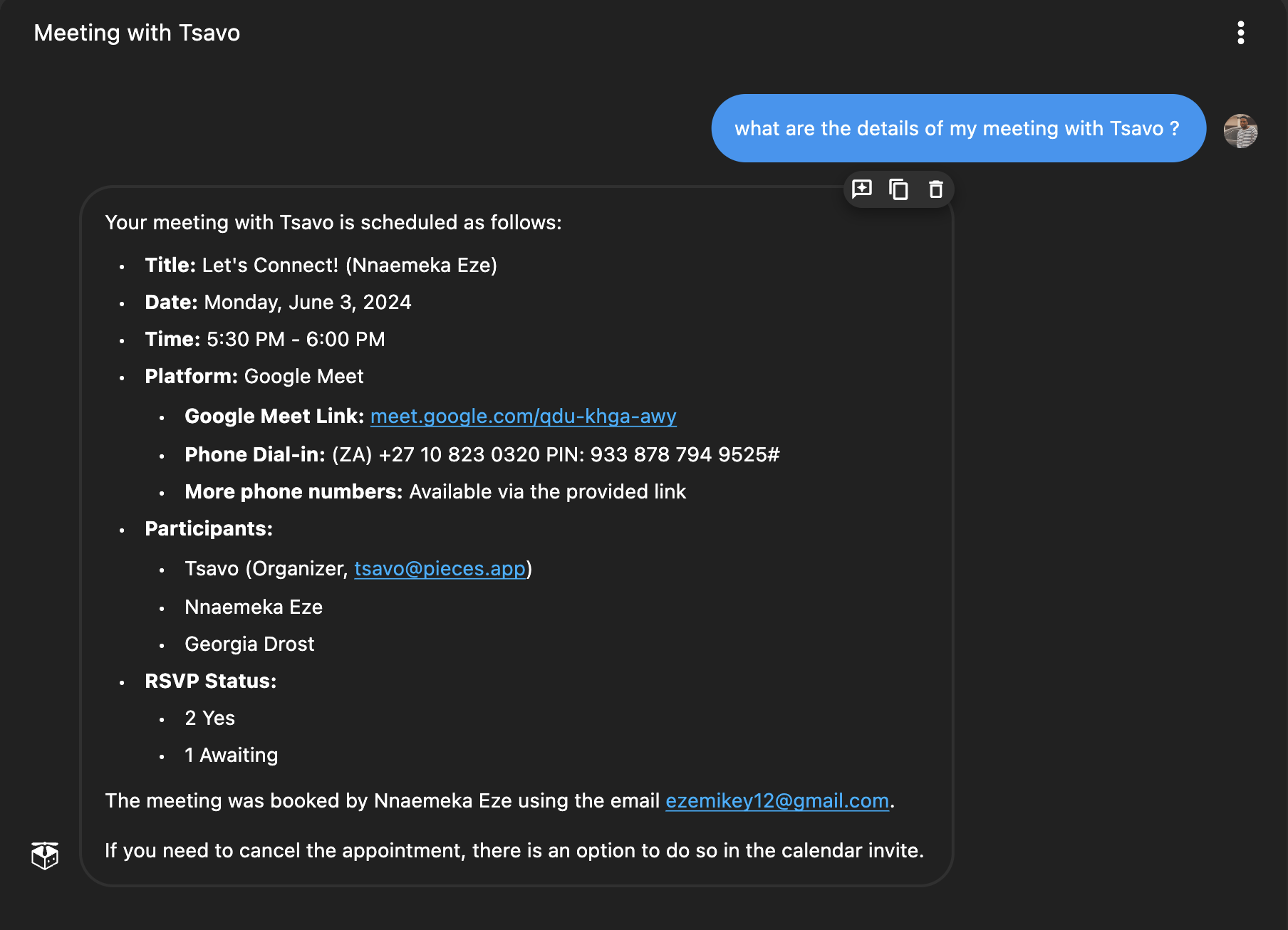 Recall when I had a call with Tsavo