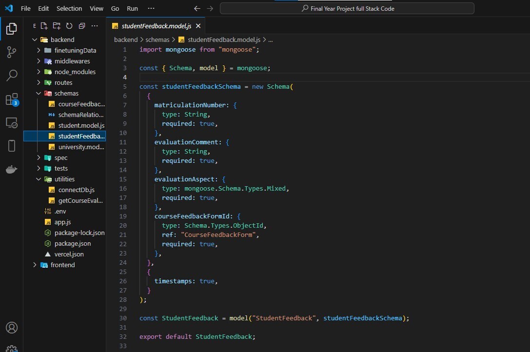 _image showing the mongoose schema for course review storage_