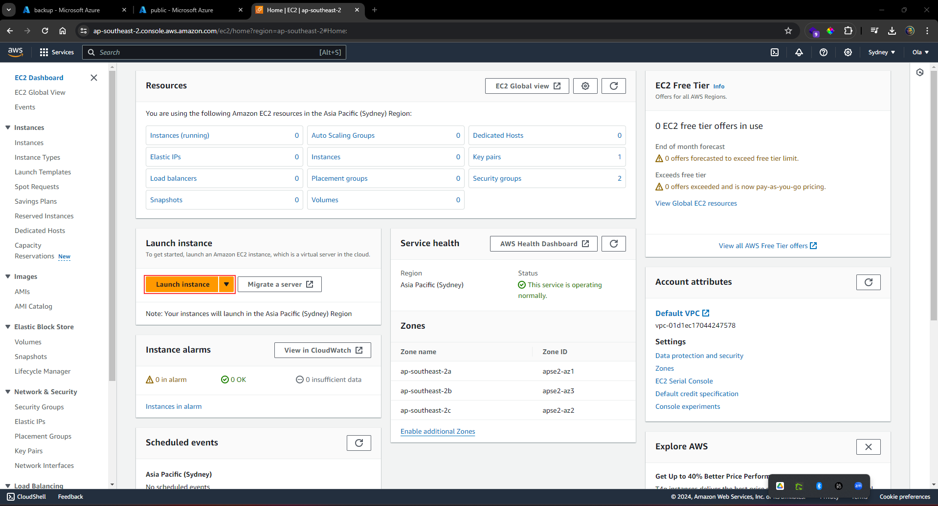Launch EC2 instance