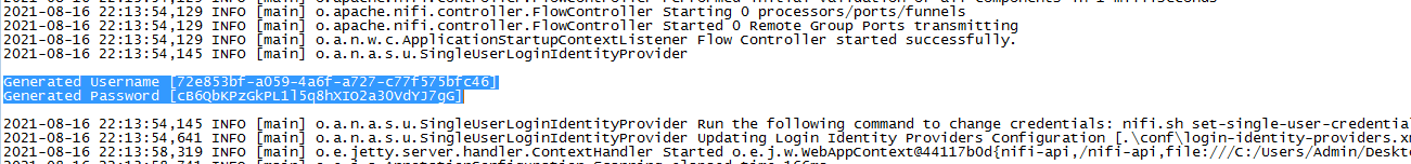 Login credentials in the log file