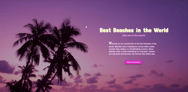 Gif demo of the website