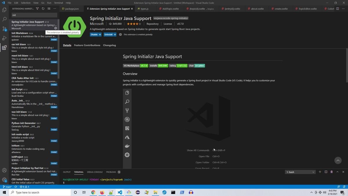 Spring Initializr extension