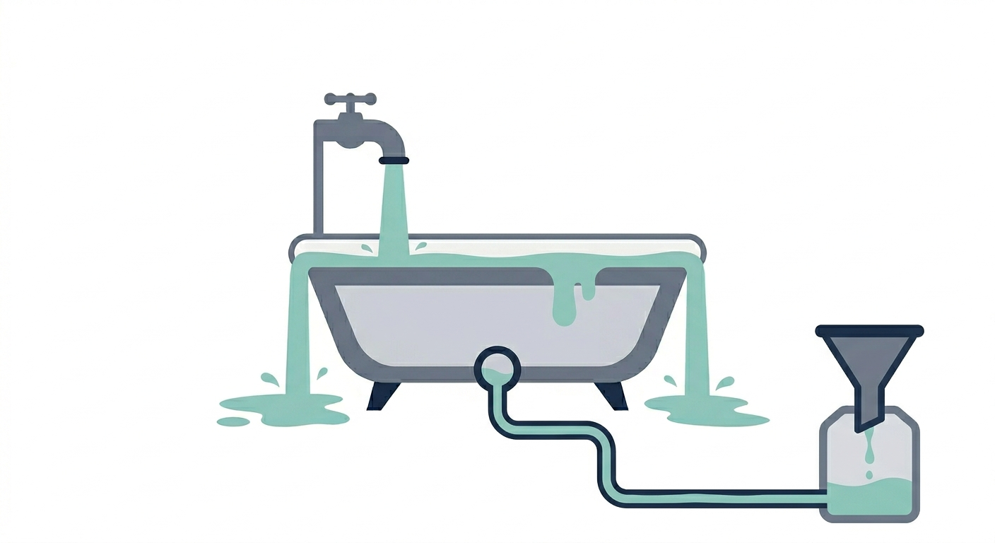A Bathtub Model of Queueing Theory