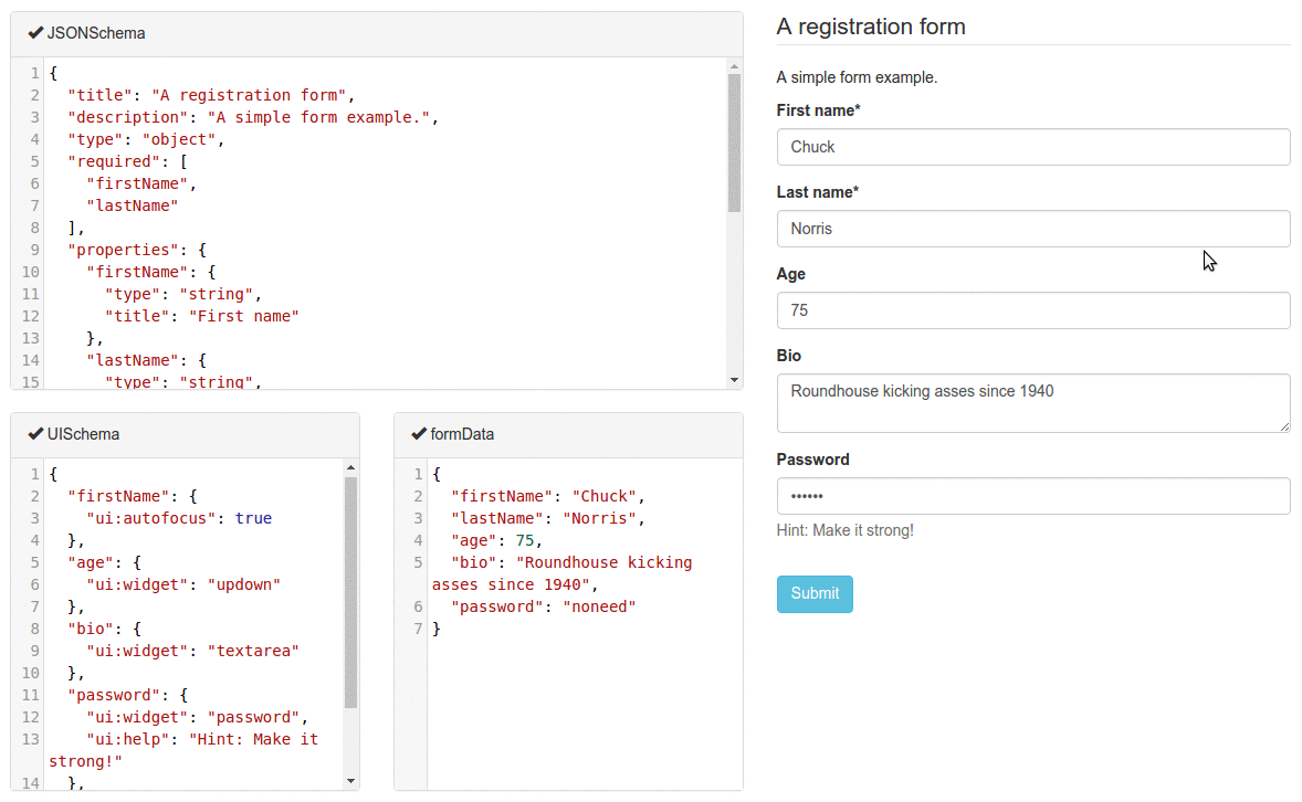 反應 jsonform 模式