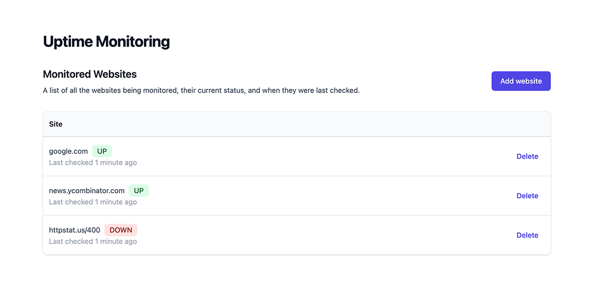 Uptime Monitor Frontend