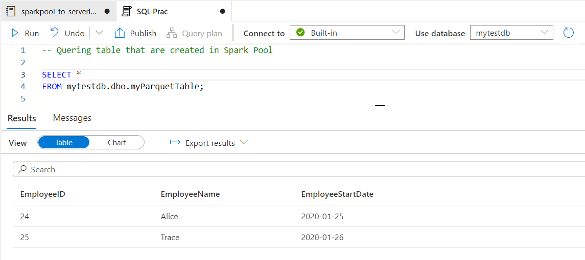 Querying same table from SQL Pool
