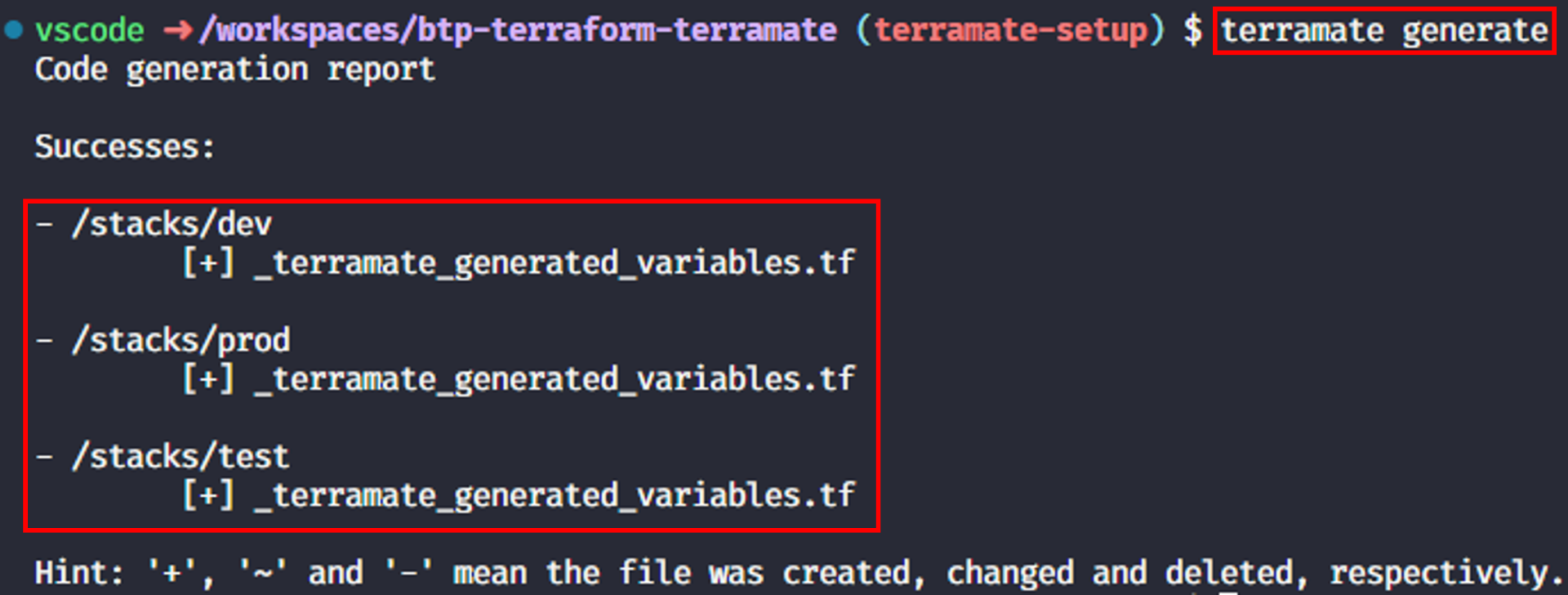 Terramate generate output for variables
