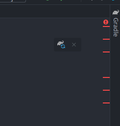 Elefante do Gradle no canto superior direito