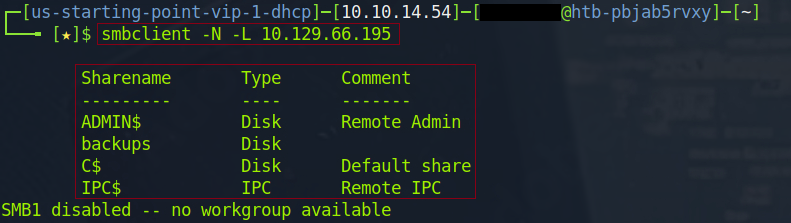 Screenshot 3a: Smbclient enumeration