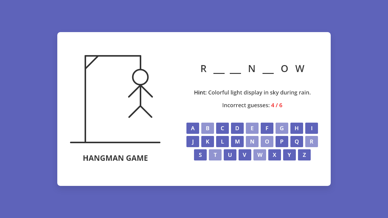 Hangman Game with Illustration