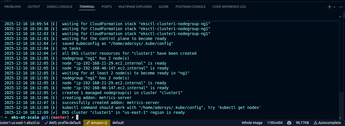 Cluster provisioning complete