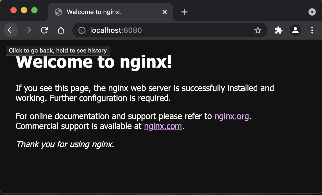 Nginx welcome page
